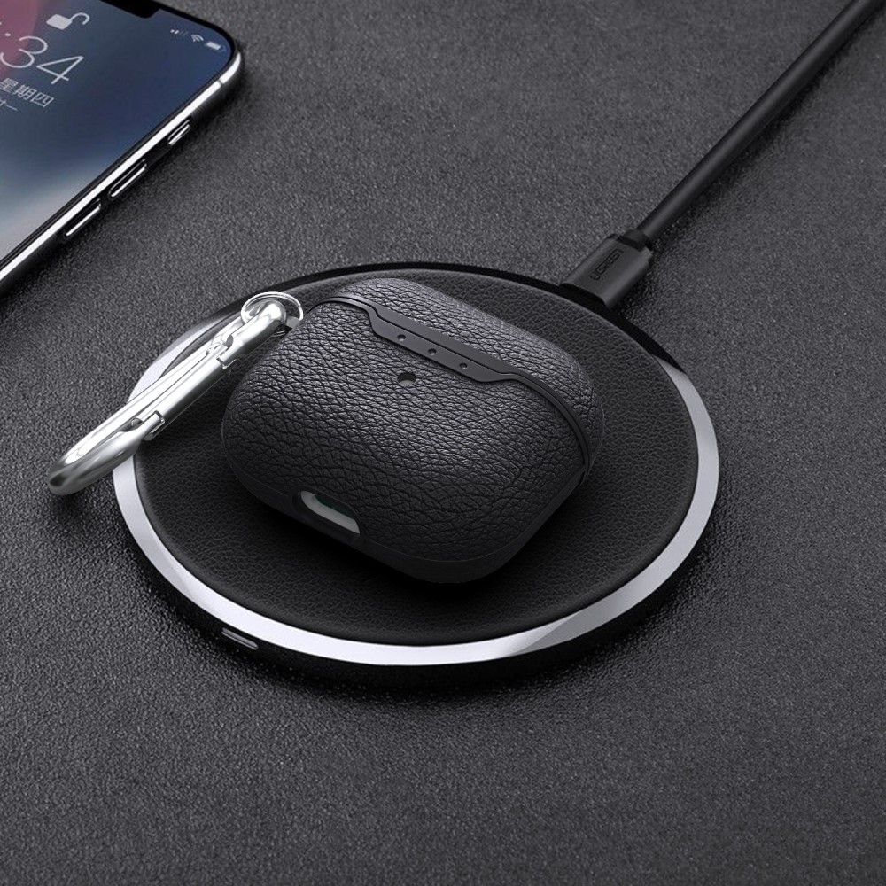  AirPods 3 Skal TPU Litchi Textur Karbinhake Röd