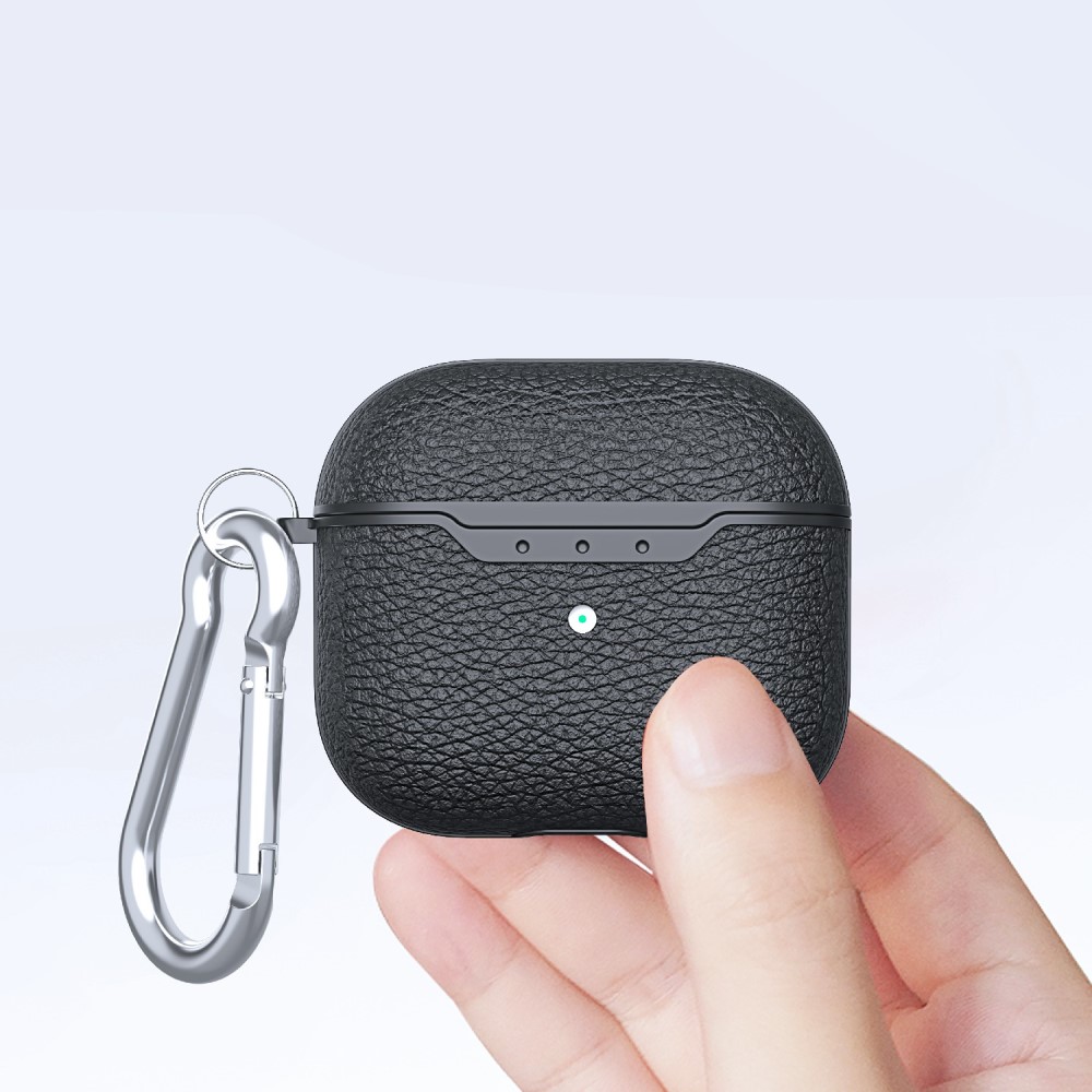  AirPods 3 Skal TPU Litchi Textur Karbinhake Röd