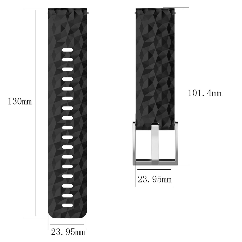  Silikon Armband Diamond Textur Suunto (24mm) Svart