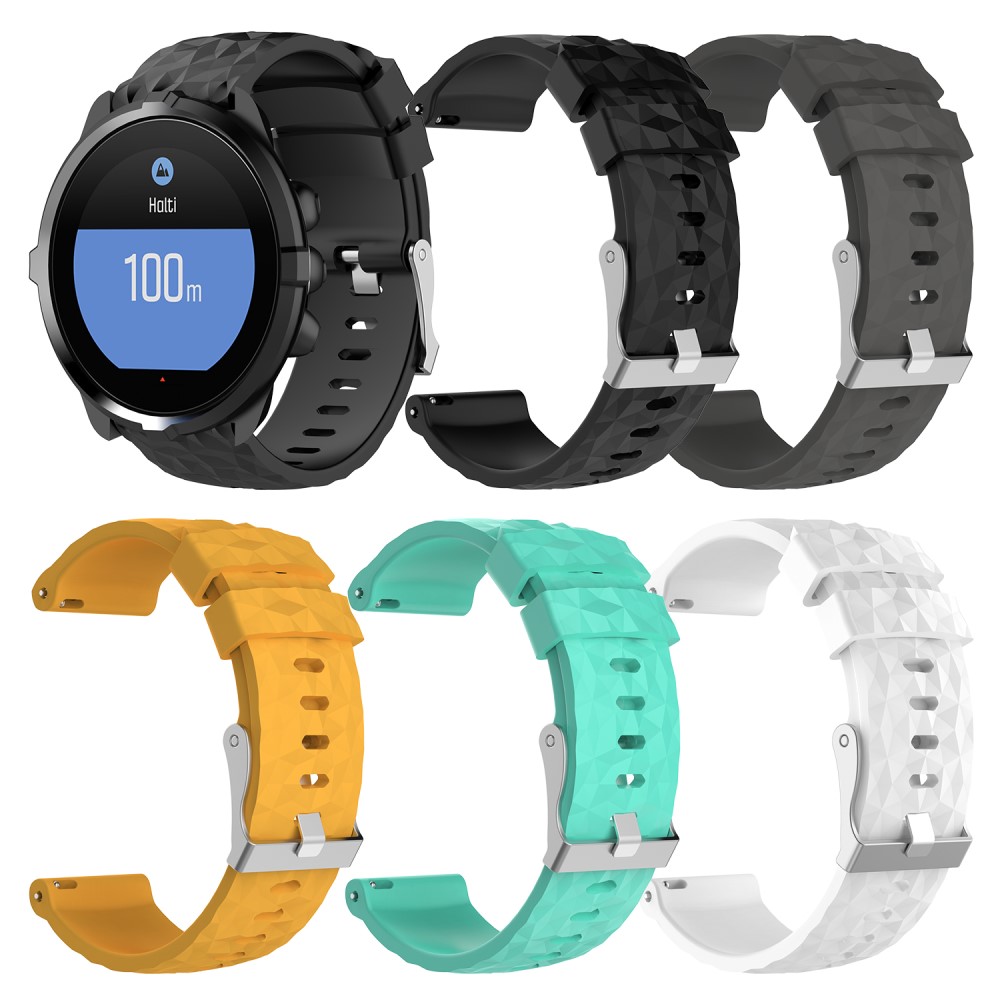  Silikon Armband Diamond Textur Suunto (24mm) Svart