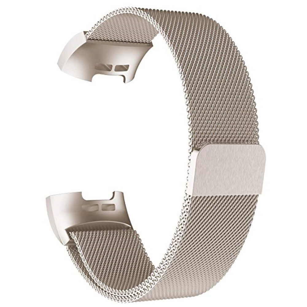  Milanese Loop Metall Armband Fitbit Charge 4/3 Champagne Guld