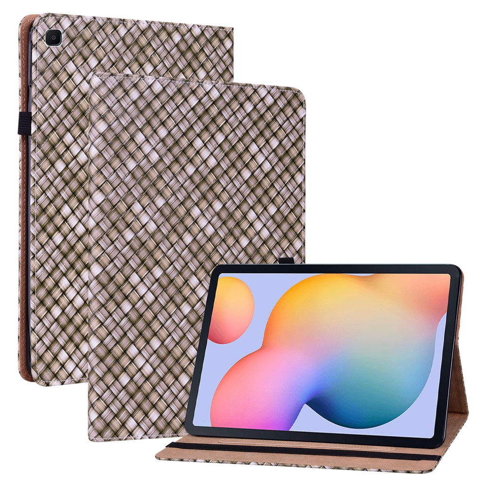  Samsung Galaxy Tab S6 Lite Fodral Vävd Textur Brun