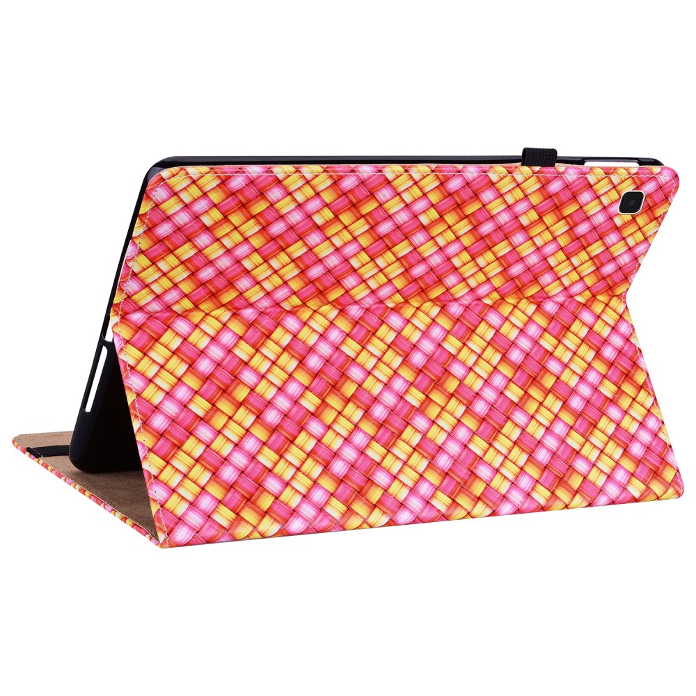  Samsung Galaxy Tab A7 10.4 Fodral Vävd Textur Rosa/Gul