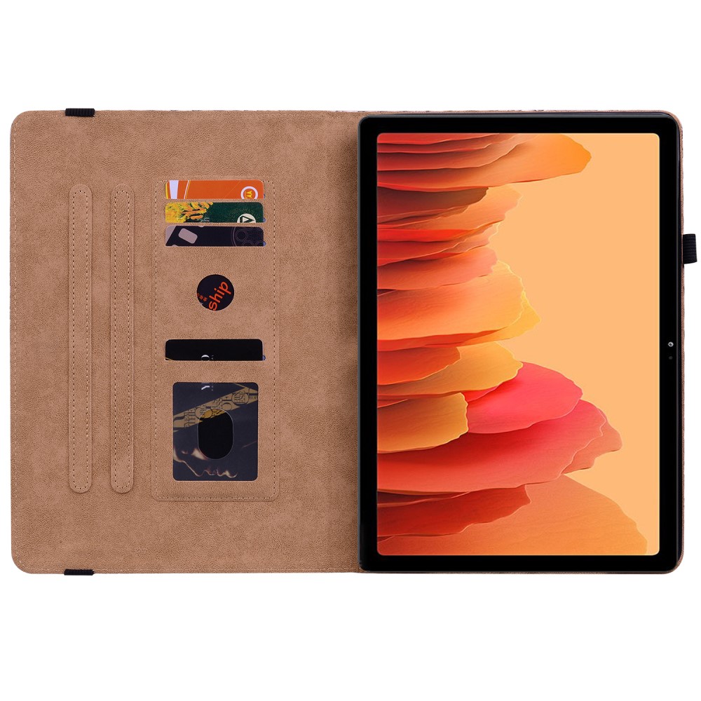  Samsung Galaxy Tab A7 10.4 Fodral Vävd Textur Rosa/Gul