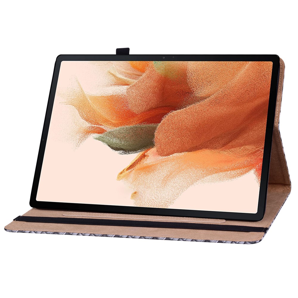  Samsung Galaxy Tab S7 Plus / Tab S8 Plus Fodral Vävd Textur Svart