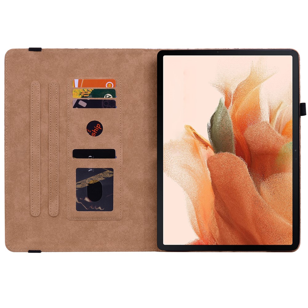  Samsung Galaxy Tab S7 Plus / Tab S8 Plus Fodral Vävd Textur Svart