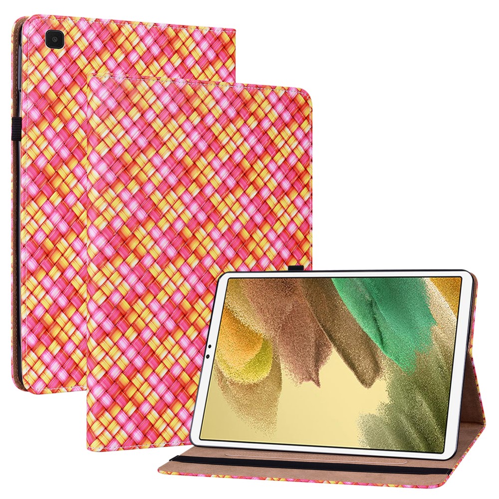 Samsung Galaxy Tab A7 Lite (2021) Fodral Vävd Textur Rosa/Gul