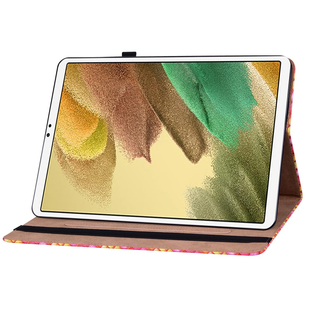  Samsung Galaxy Tab A7 Lite (2021) Fodral Vävd Textur Rosa/Gul