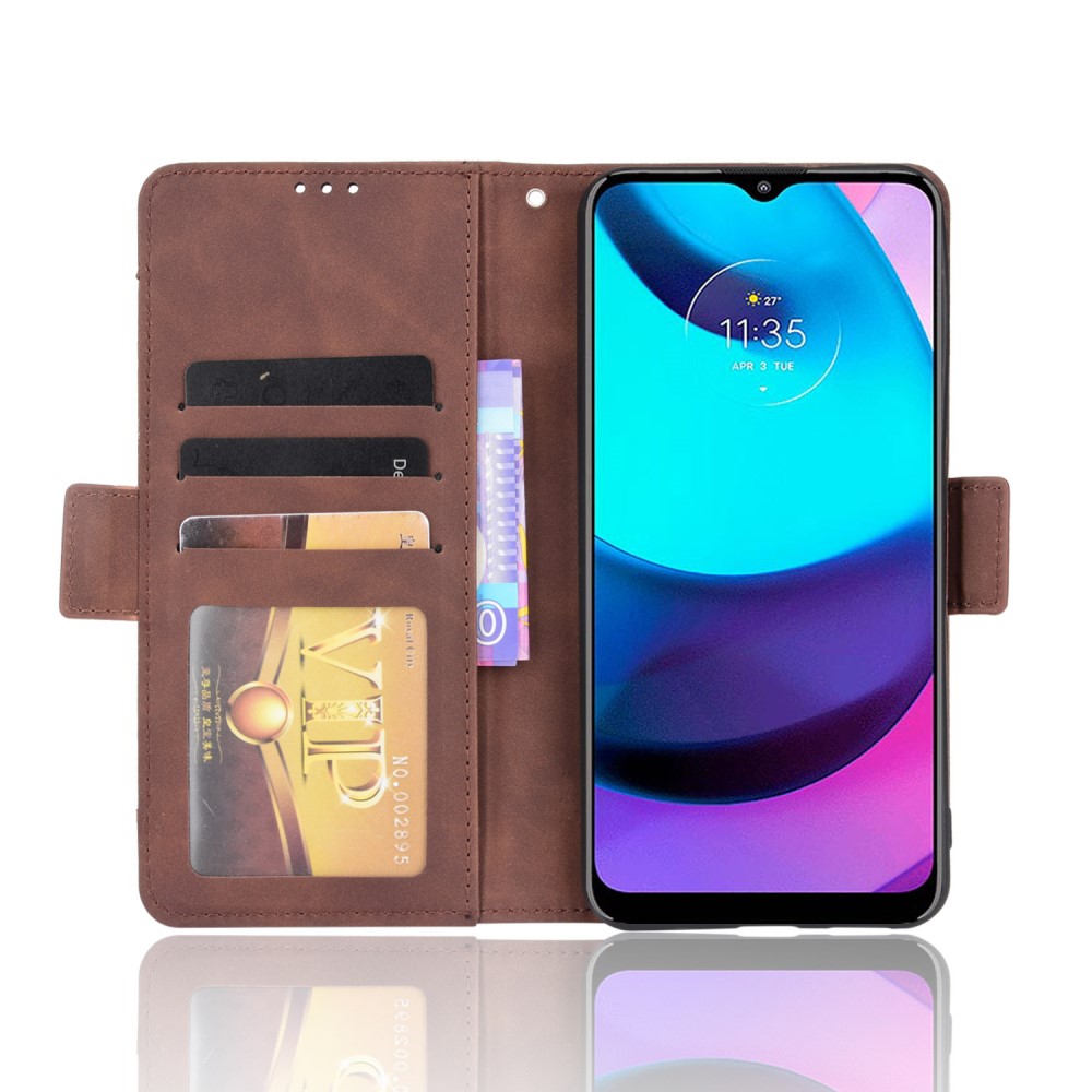  Motorola Moto E20 Fodral Med Avtagbart Kortfodral Brun