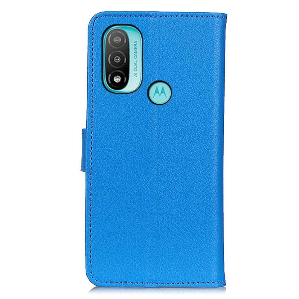  Motorola Moto E20 / E40 Fodral Litchi Textur Blå