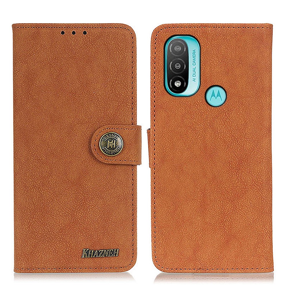 KHAZNEH KHAZNEH Motorola Moto E20 / E40 Fodral Split Läder Brun