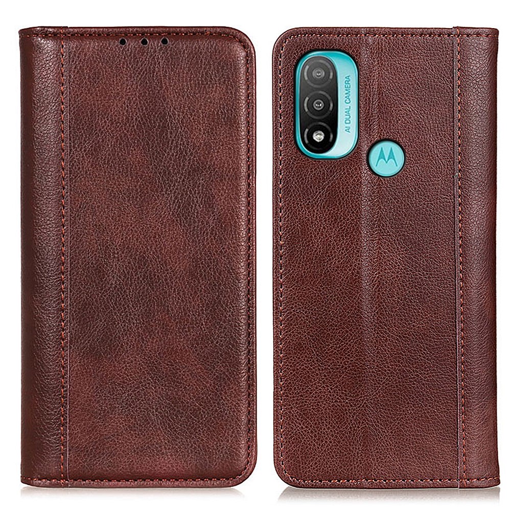  Motorola Moto E20 / E40 Fodral Flip Split Läder Brun