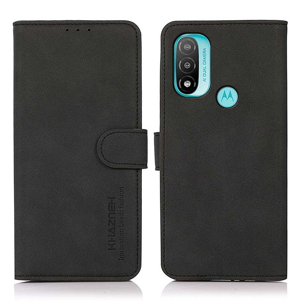 KHAZNEH KHAZNEH Motorola Moto E20 / E40 Fodral Retro Läder Svart