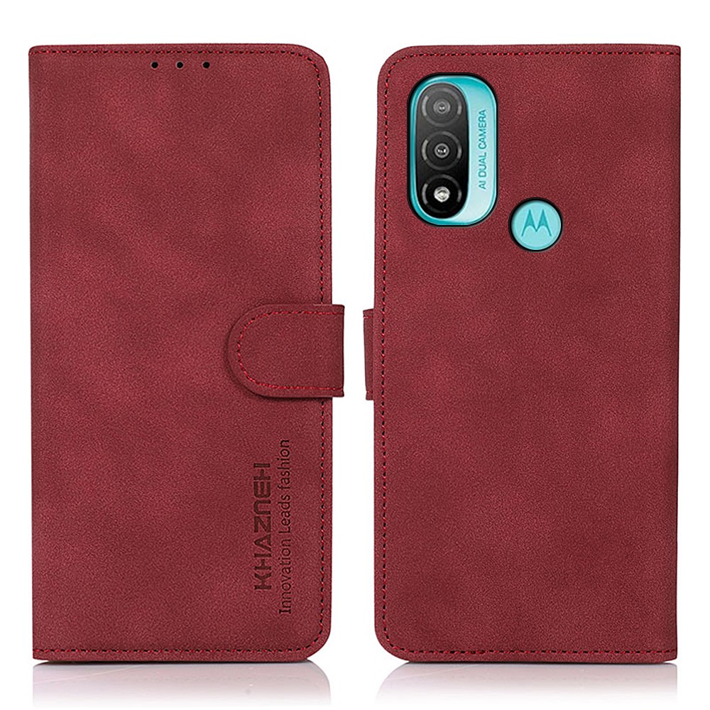 KHAZNEH KHAZNEH Motorola Moto E20 / E40 Fodral Retro Läder Röd