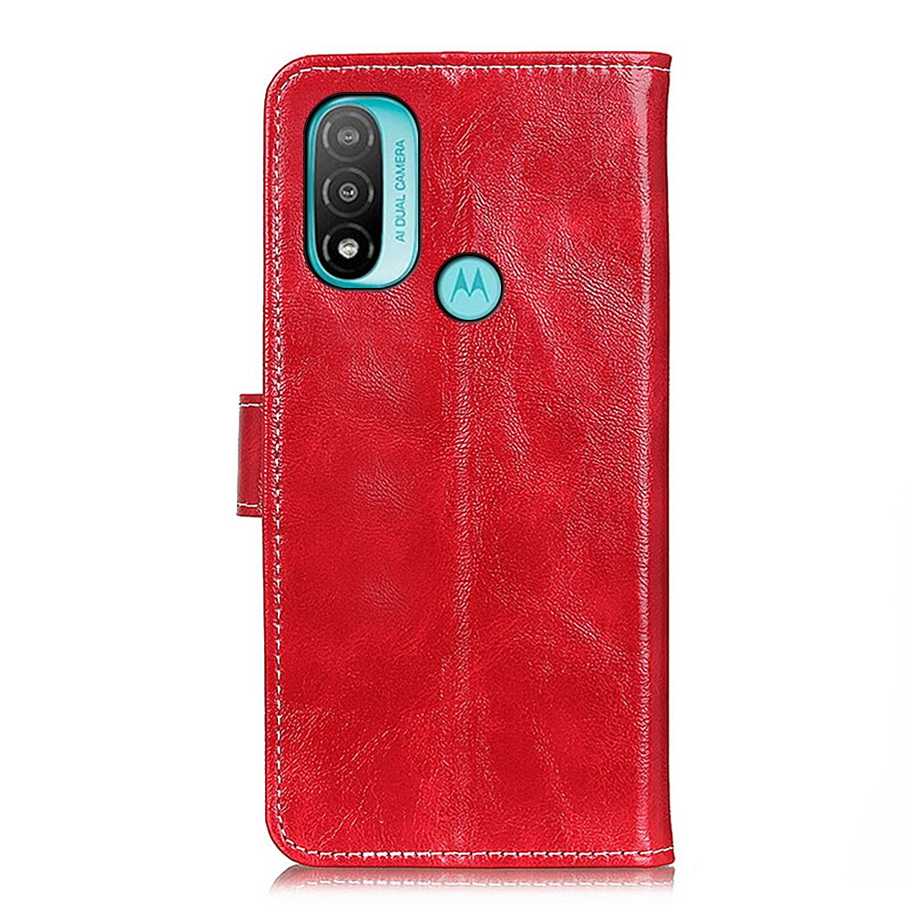  Motorola Moto E20 / E40 Fodral Retro Läder Röd