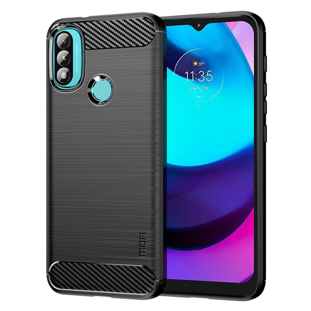 MOFI MOFI Motorola Moto E20 / E40 Skal Borstad Stål Textur Svart