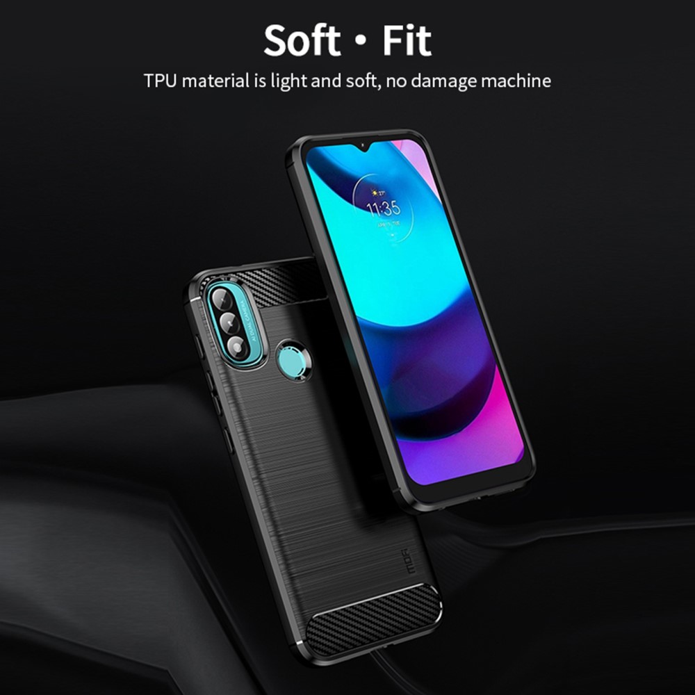 MOFI MOFI Motorola Moto E20 / E40 Skal Borstad Stål Textur Svart