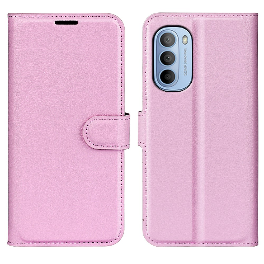  Motorola Moto G31 / G41 Fodral Litchi Textur Ljus Rosa