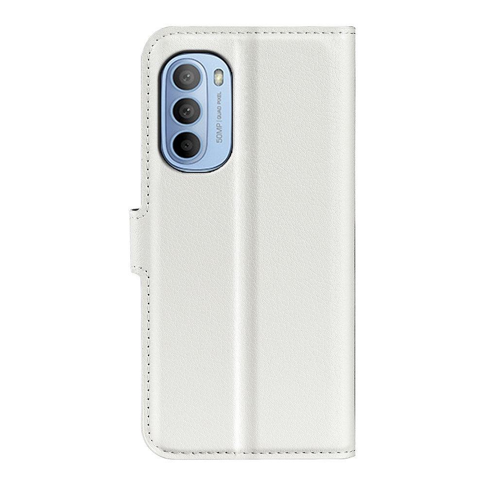  Motorola Moto G31 / G41 Fodral Litchi Textur Vit