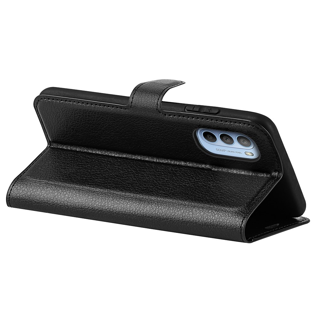  Motorola Moto G31 / G41 Fodral Litchi Textur Svart