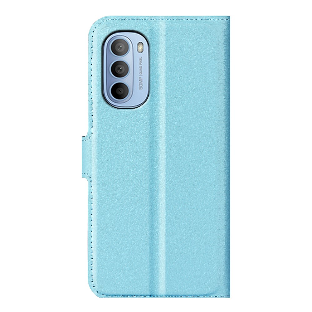  Motorola Moto G31 / G41 Fodral Litchi Textur Ljus Blå