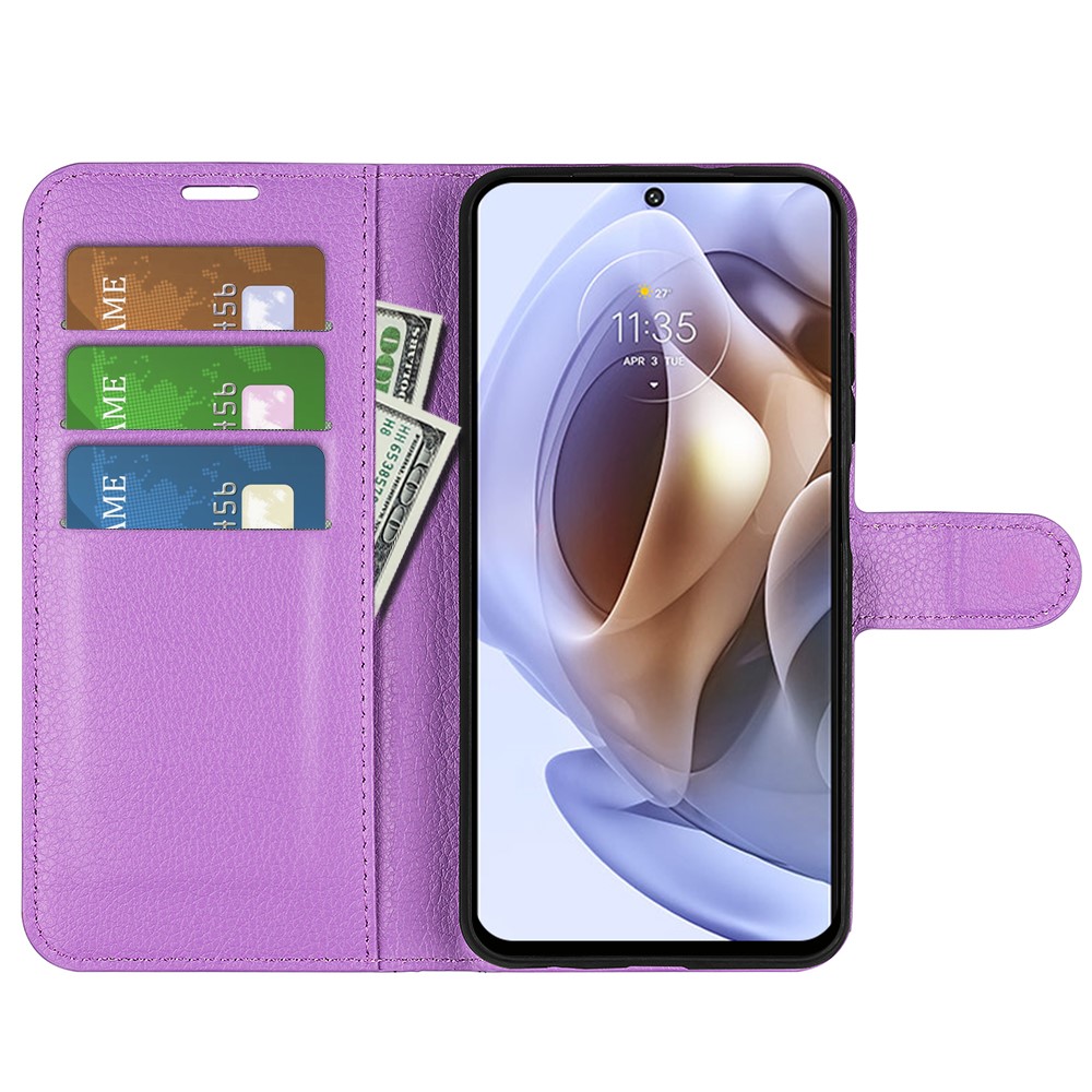  Motorola Moto G31 / G41 Fodral Litchi Textur Lila