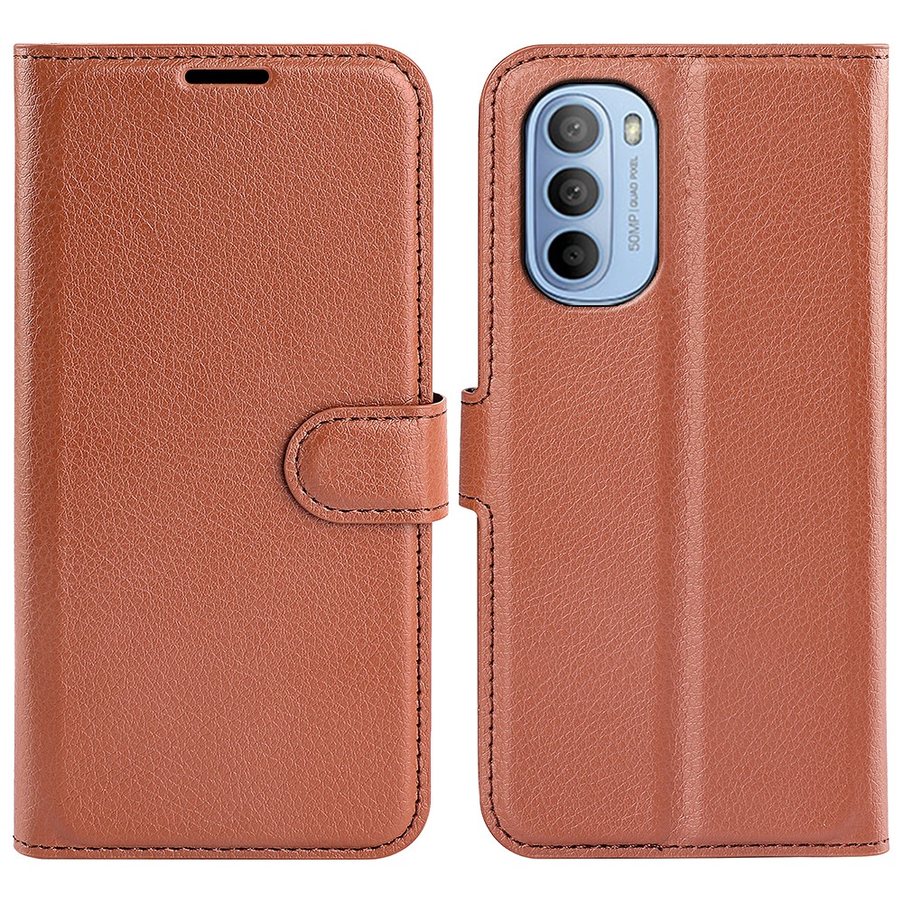  Motorola Moto G31 / G41 Fodral Litchi Textur Brun