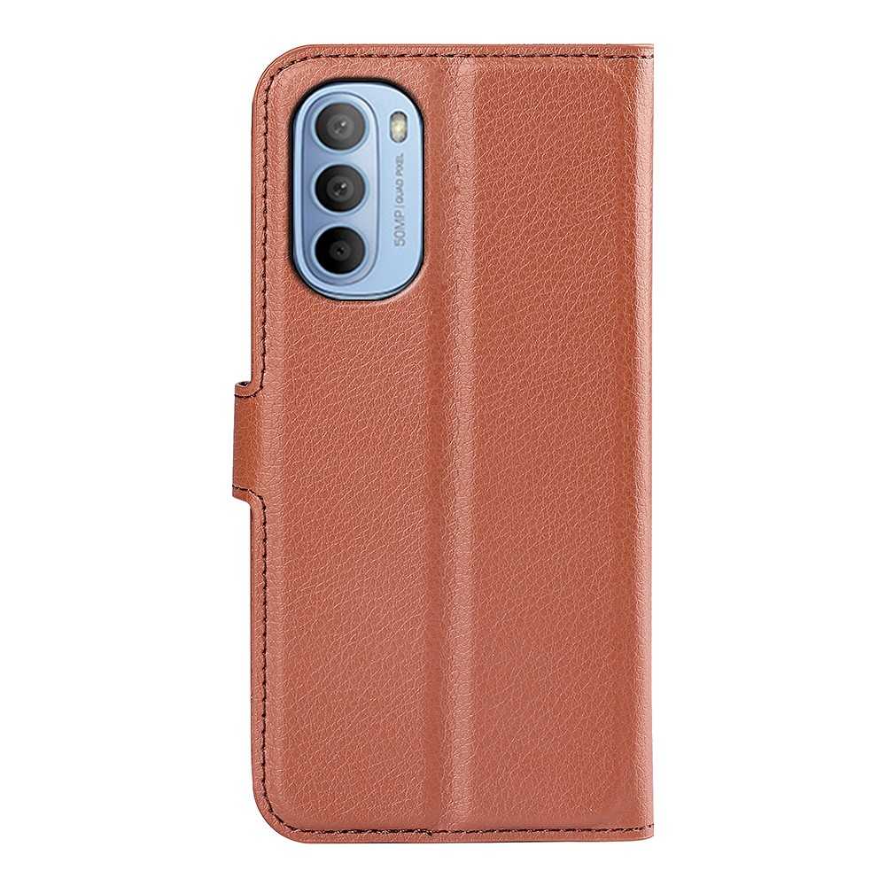  Motorola Moto G31 / G41 Fodral Litchi Textur Brun