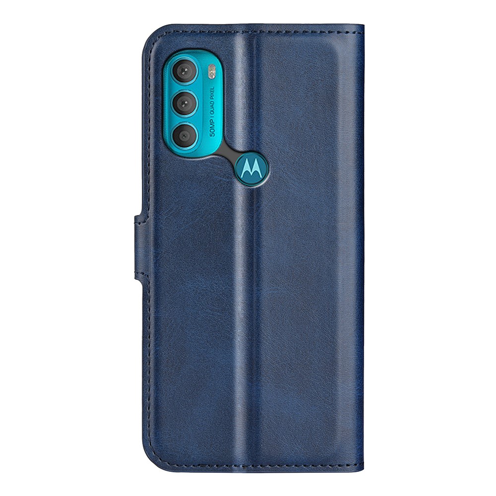  Motorola Moto G71 Fodral Solid Läder Blå