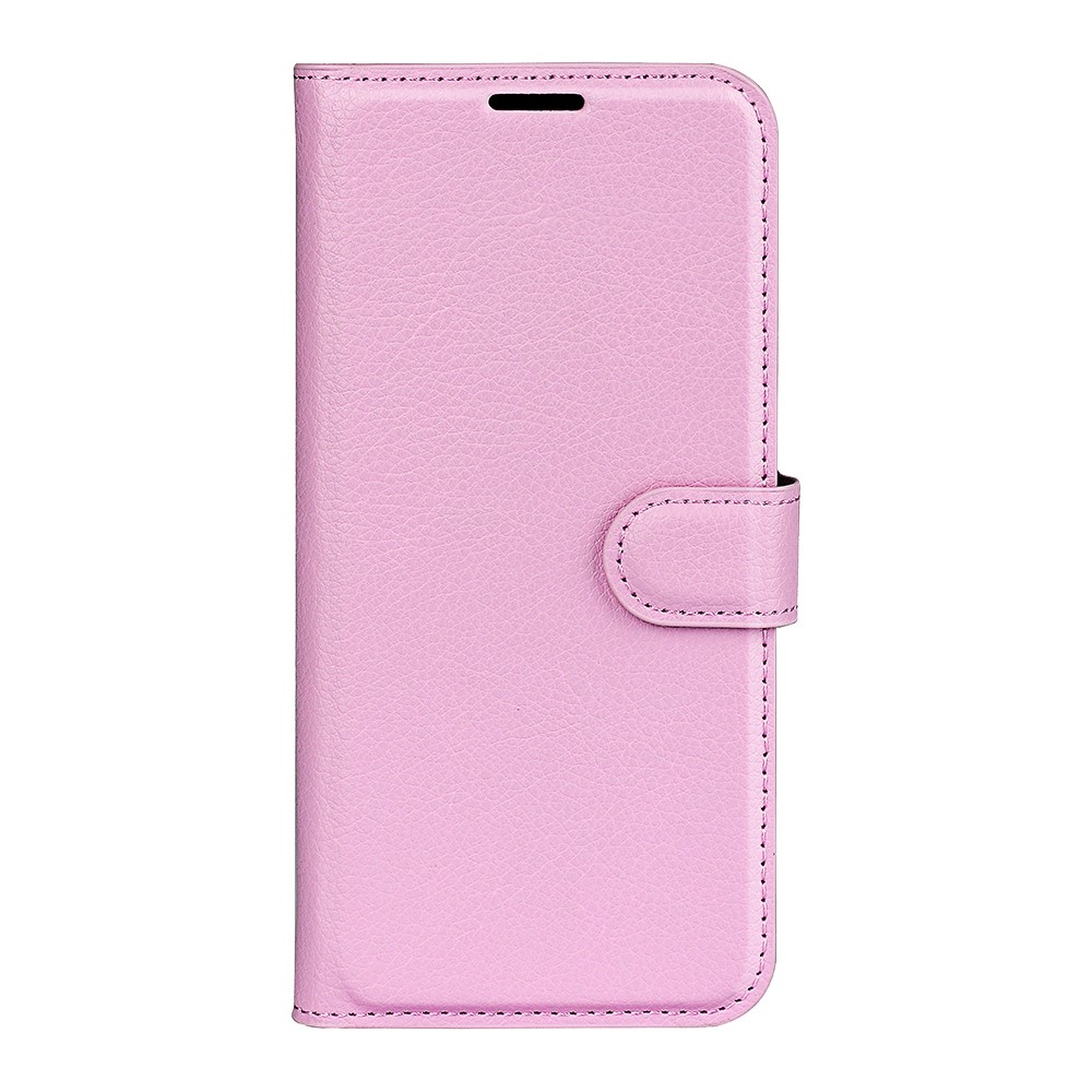  Motorola Moto G71 Fodral Litchi Textur Ljus Rosa
