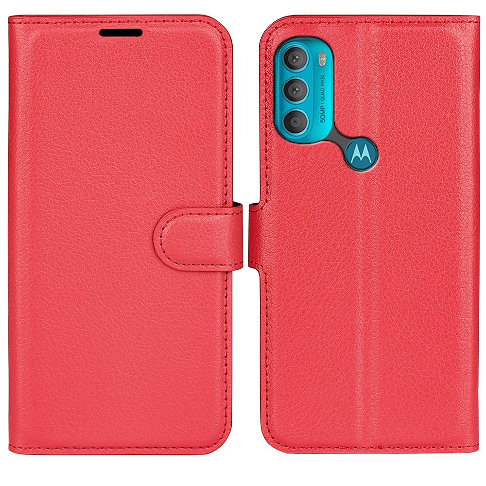  Motorola Moto G71 Fodral Litchi Textur Röd