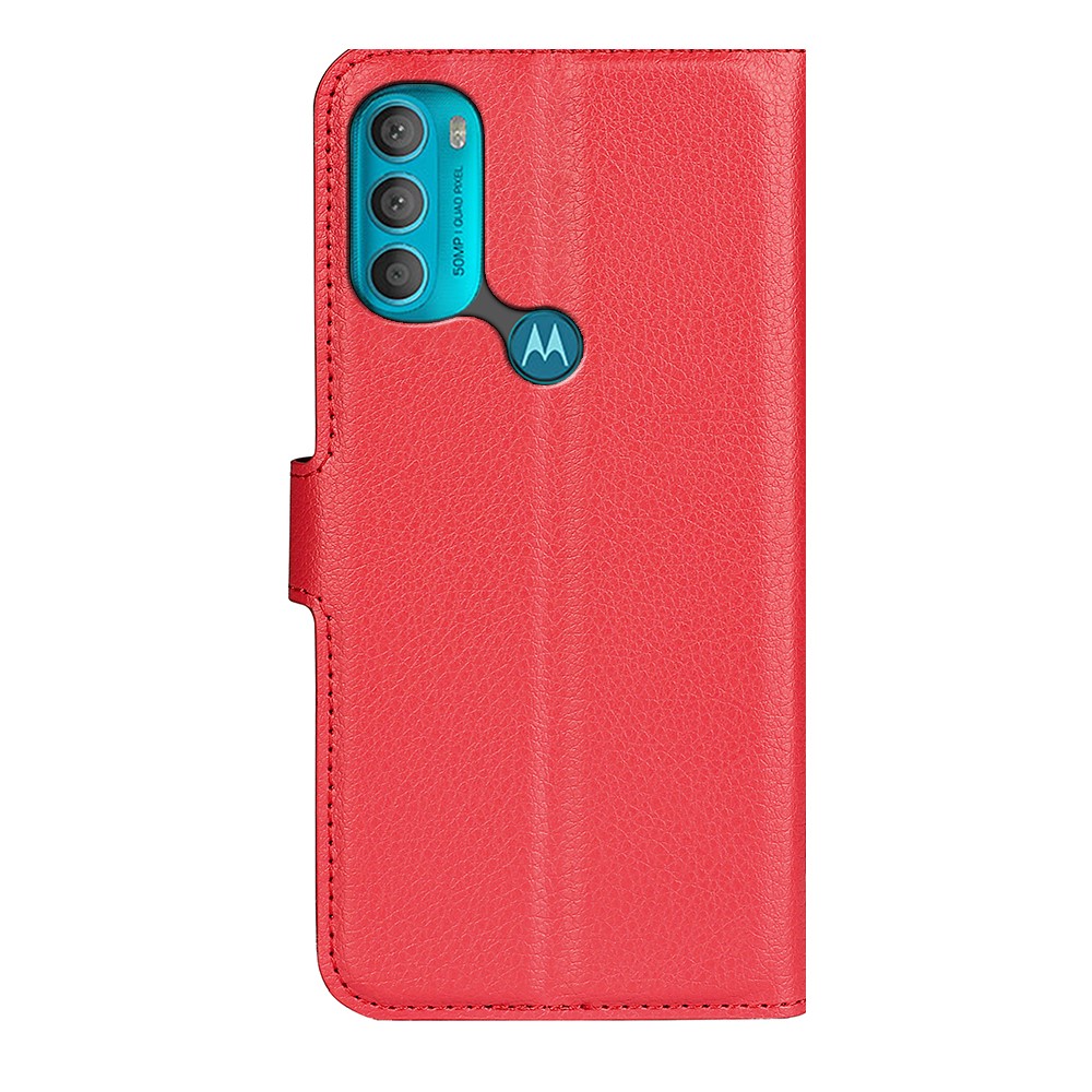  Motorola Moto G71 Fodral Litchi Textur Röd