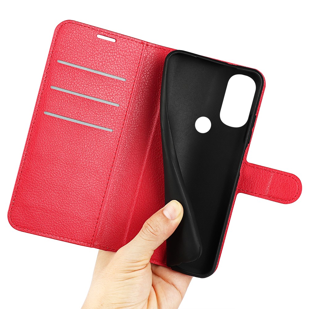  Motorola Moto G71 Fodral Litchi Textur Röd