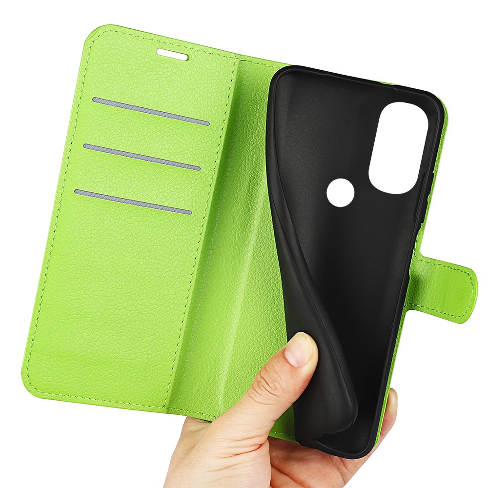  Motorola Moto G71 Fodral Litchi Textur Grön