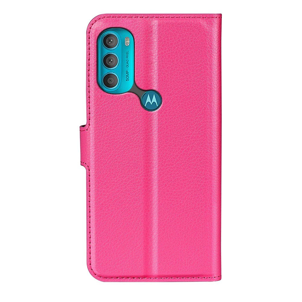  Motorola Moto G71 Fodral Litchi Textur Rosa