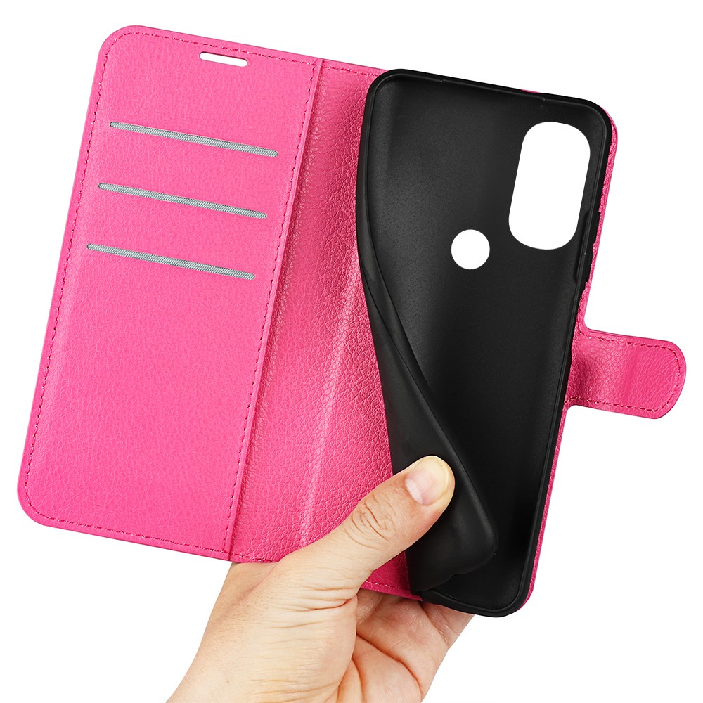  Motorola Moto G71 Fodral Litchi Textur Rosa