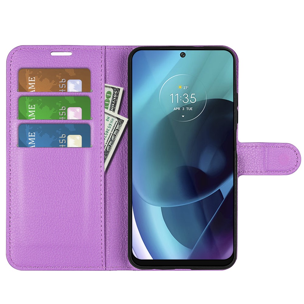  Motorola Moto G71 Fodral Litchi Textur Lila