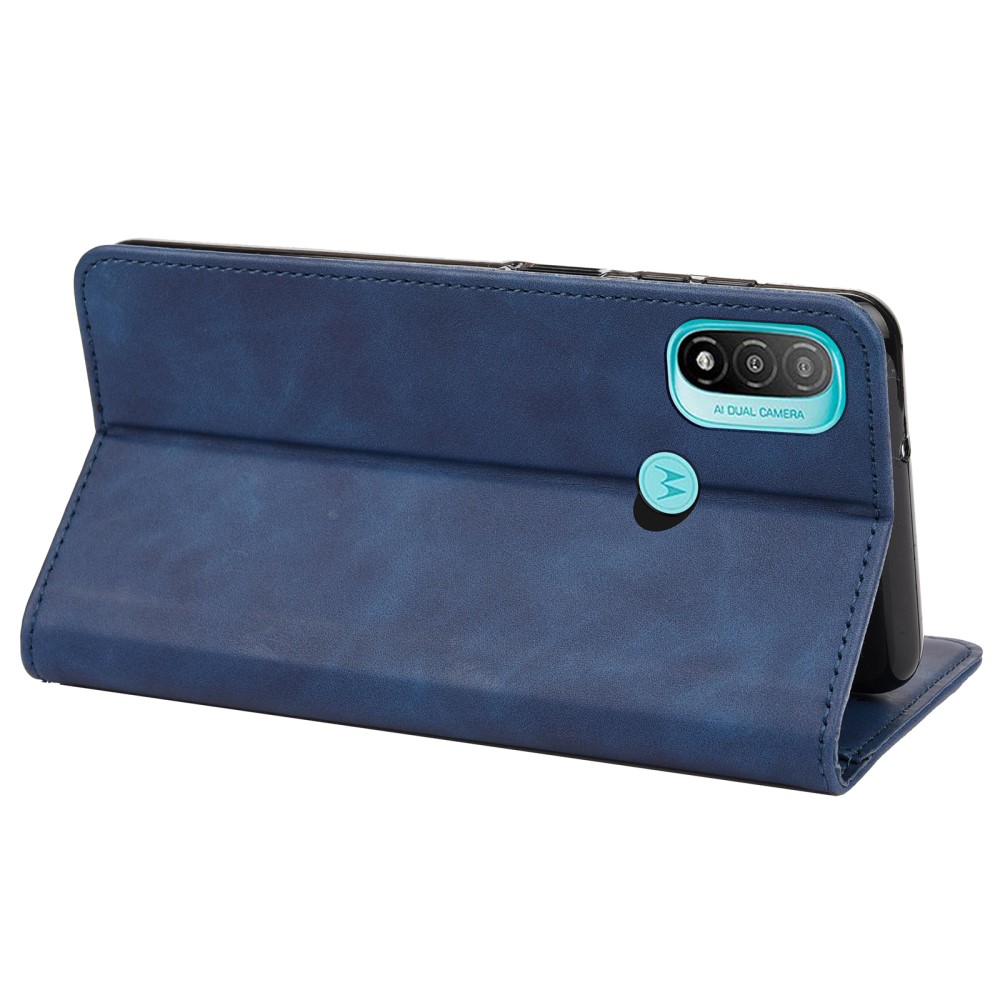  Motorola Moto E20 / E40 Fodral Flip Skin Touch Blå