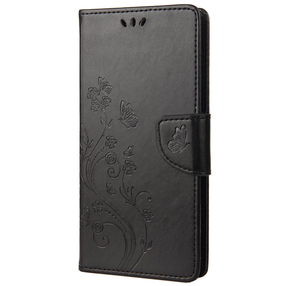  Motorola Moto E20 / E40 Fodral Tryckt Fjäril Textur Svart