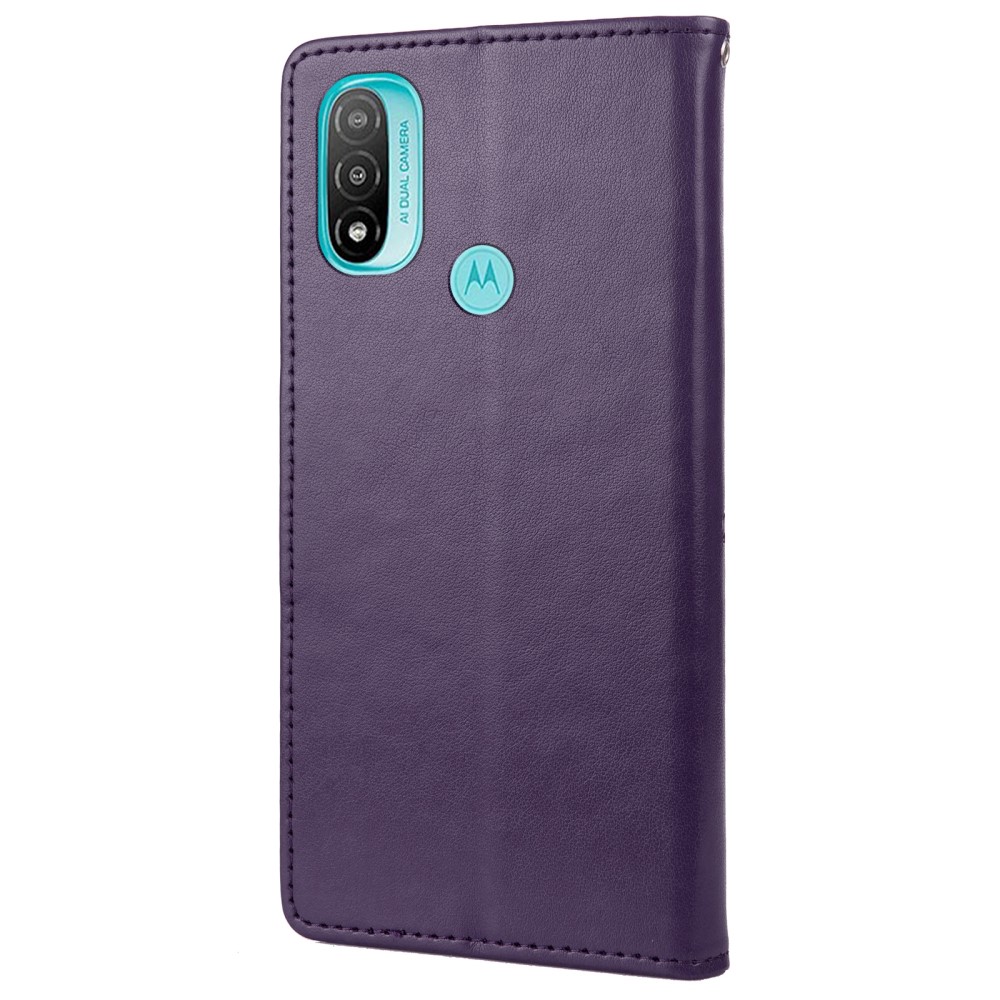  Motorola Moto E20 / E40 Fodral Tryckt Fjäril Textur Lila