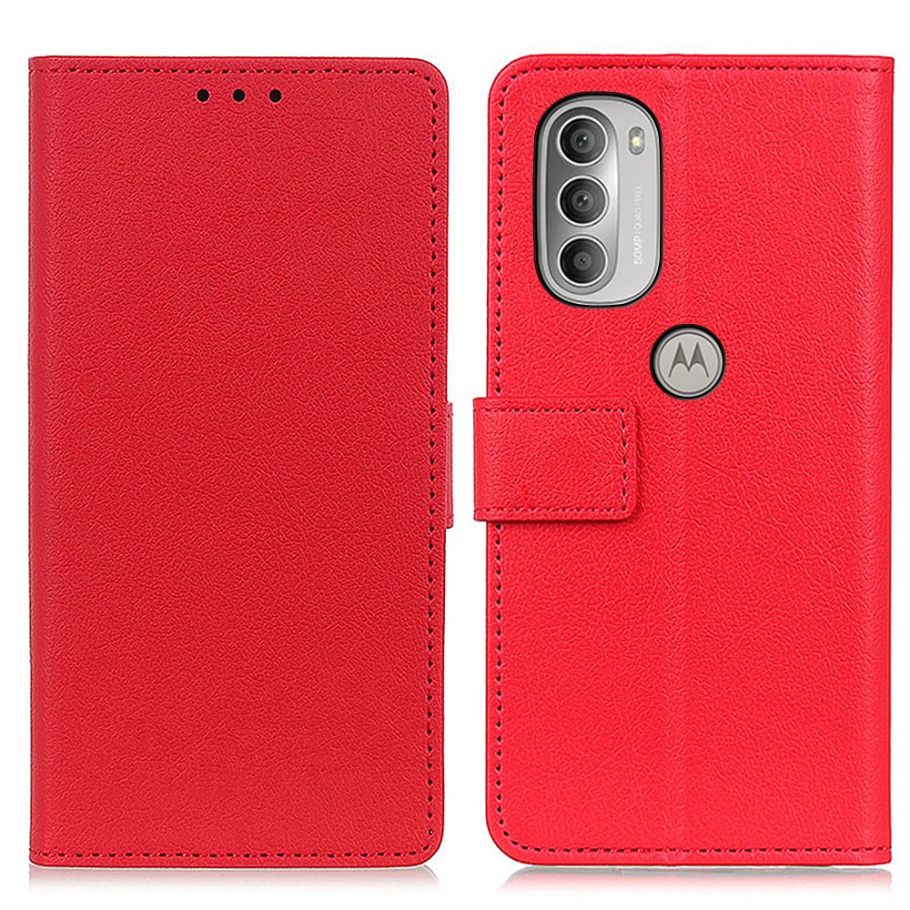  Motorola Moto G51 Fodral Läder Röd