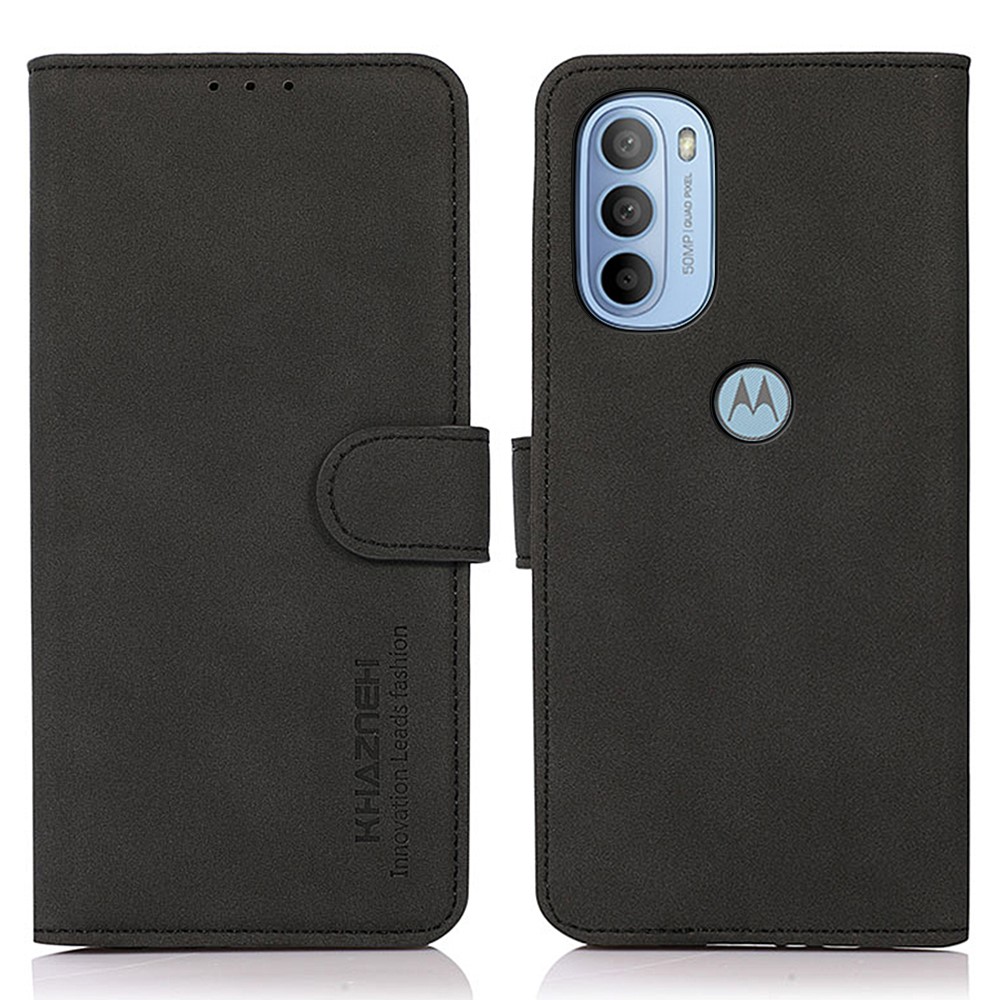 KHAZNEH KHAZNEH Motorola Moto G31 / G41 Fodral Retro Läder Svart