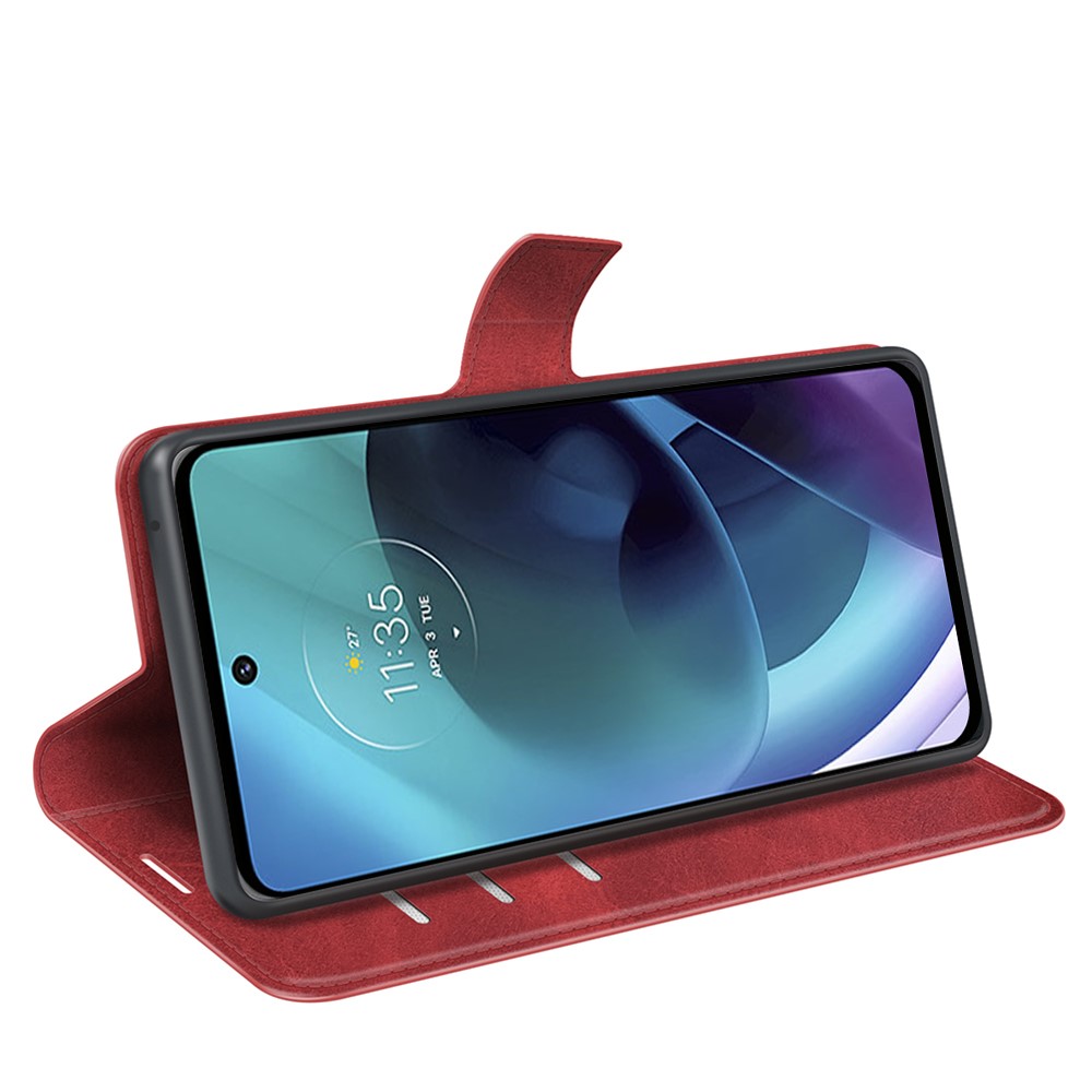  Motorola Moto G51 Fodral PU Läder Röd