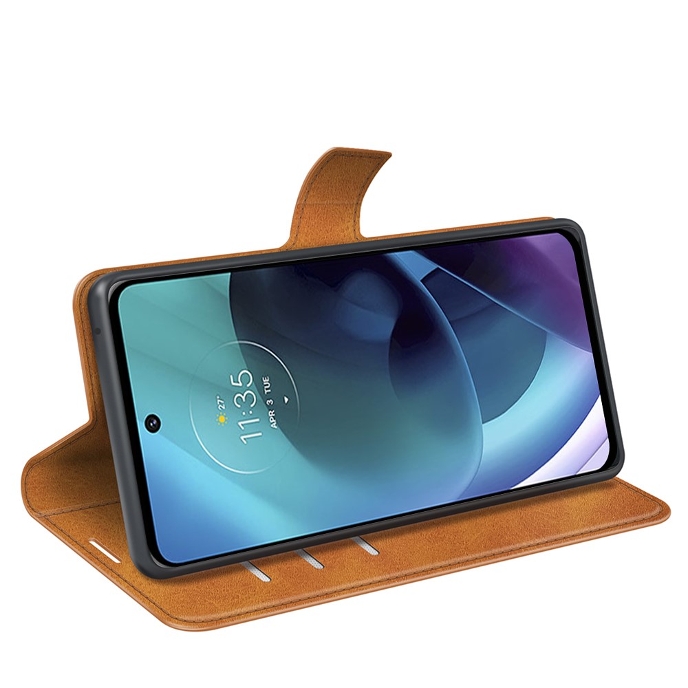  Motorola Moto G51 Fodral PU Läder Brun