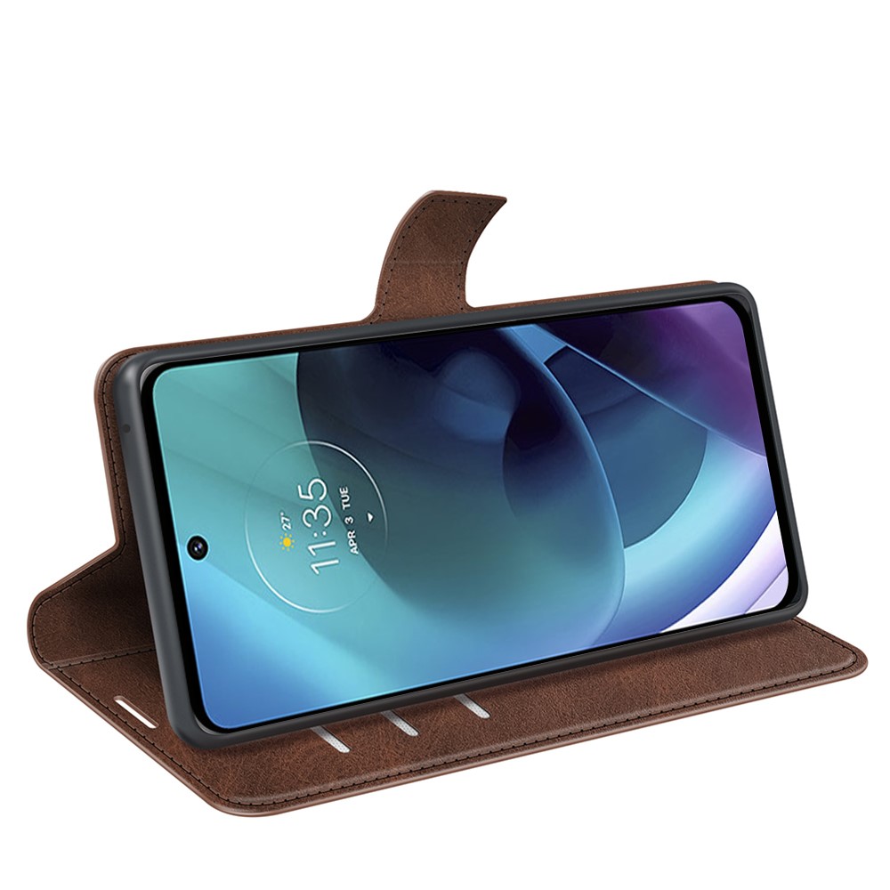  Motorola Moto G51 Fodral PU Läder Brun