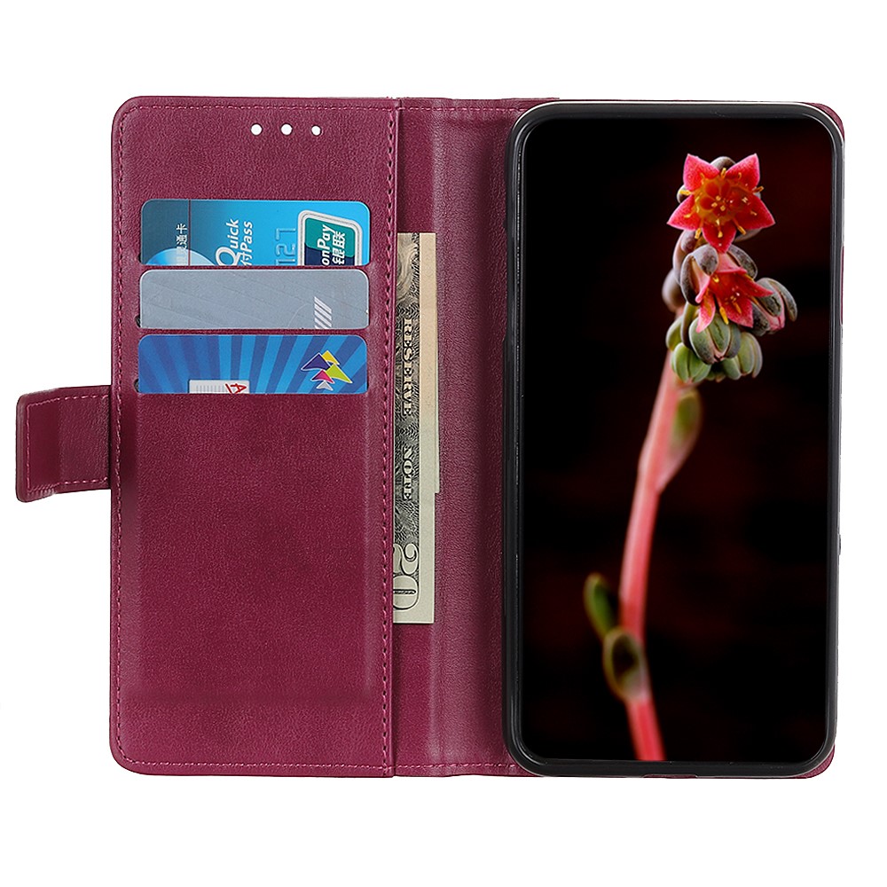  Motorola Moto G200 Fodral Läder Vinröd