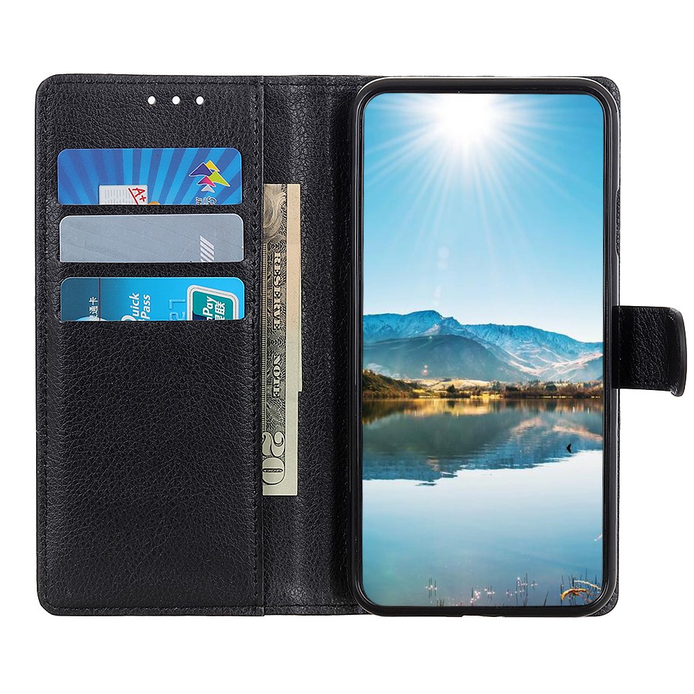  Motorola Moto G200 Fodral Litchi Läder Svart