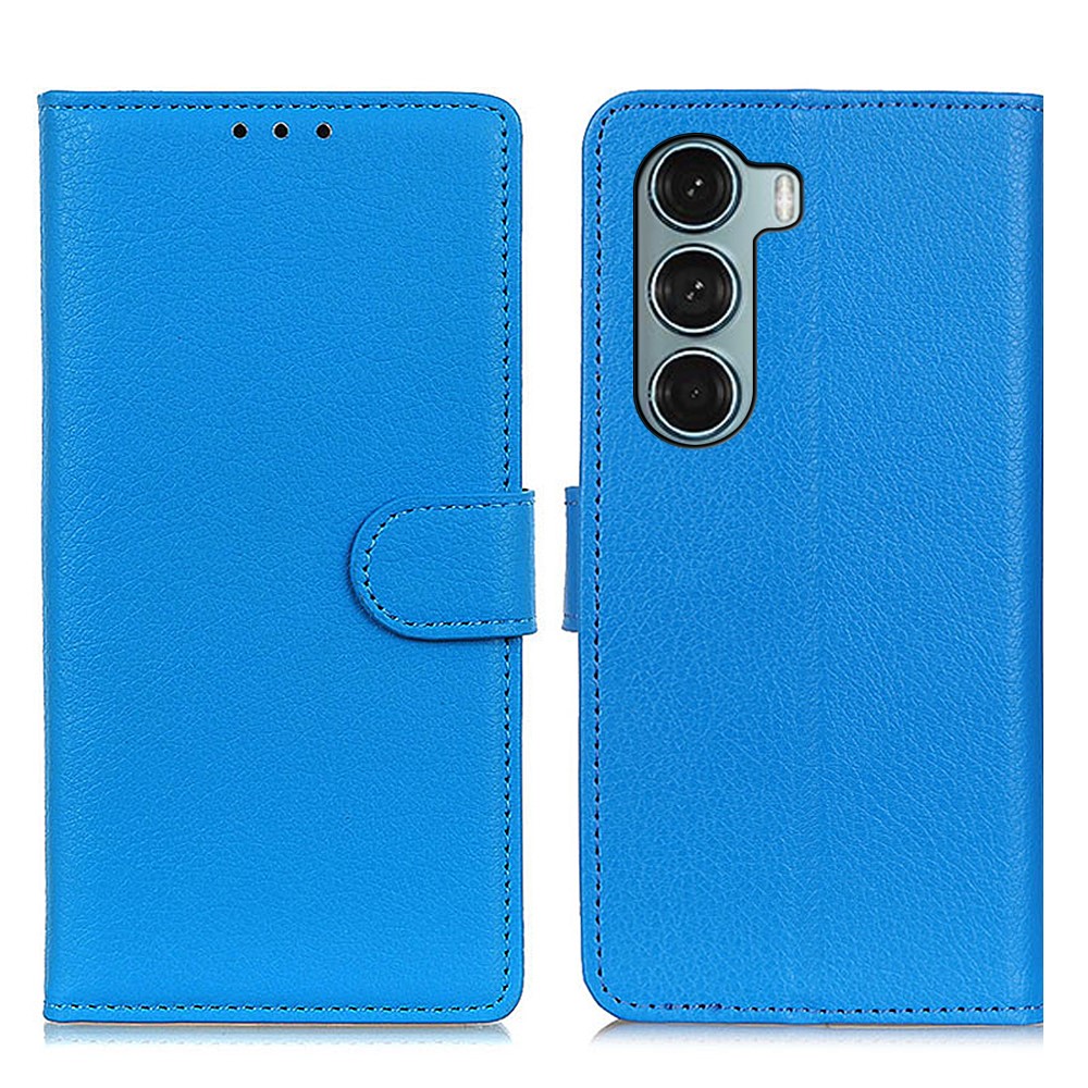  Motorola Moto G200 Fodral Litchi Läder Blå