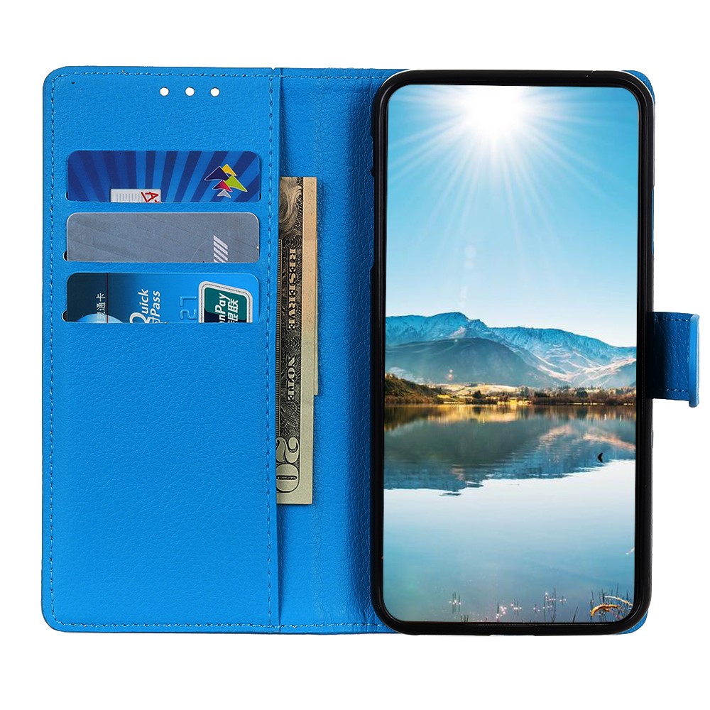  Motorola Moto G200 Fodral Litchi Läder Blå