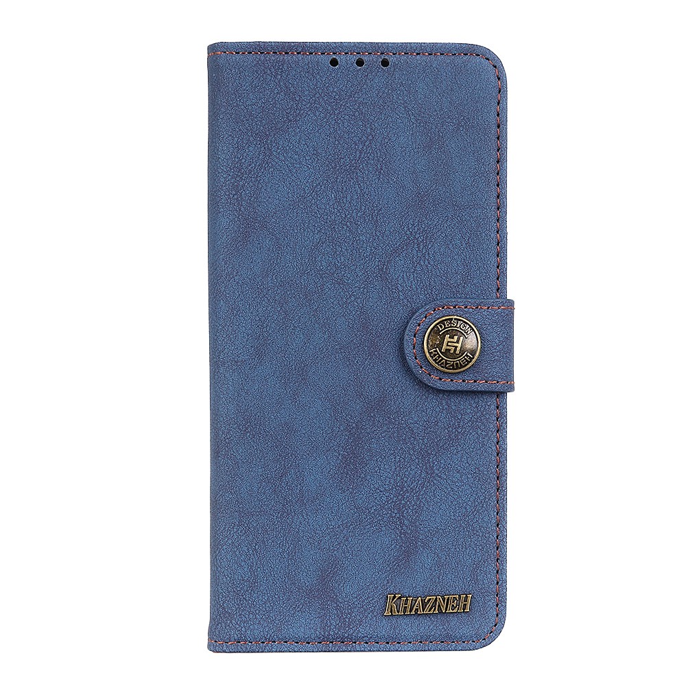 KHAZNEH KHAZNEH Motorola Moto G200 Fodral Vintage Split Läder Blå